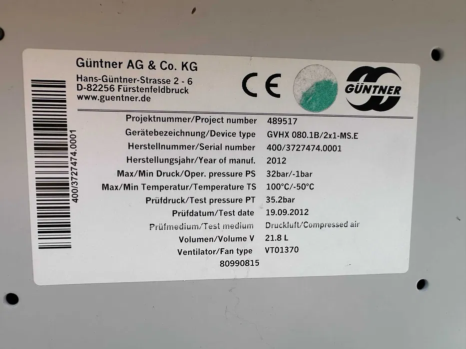 Dry-cooler-Guntner-864-kW-manual